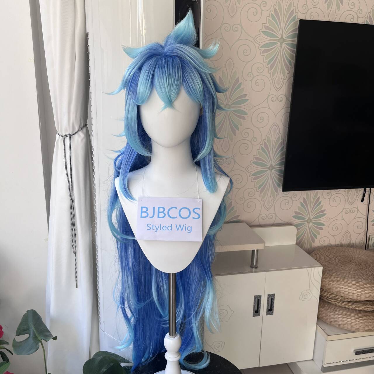 Anime Cosplay Long Hair - شعر مستعار أنيق بطول 110 سم،