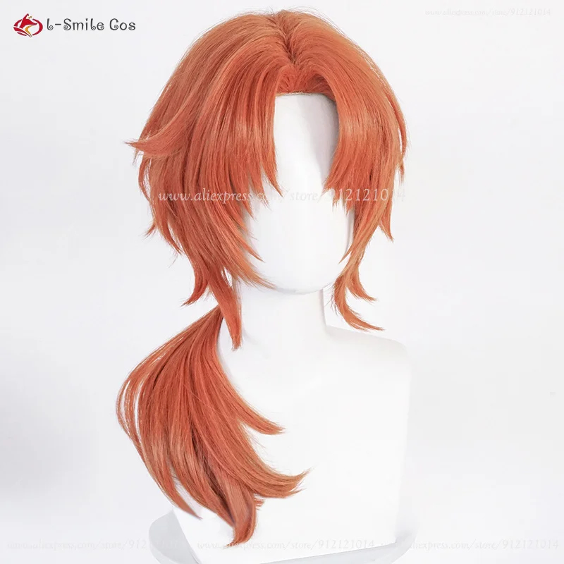 Anime Cosplay Orange Hair - شعر مستعار طويل برتقالي داكن من
