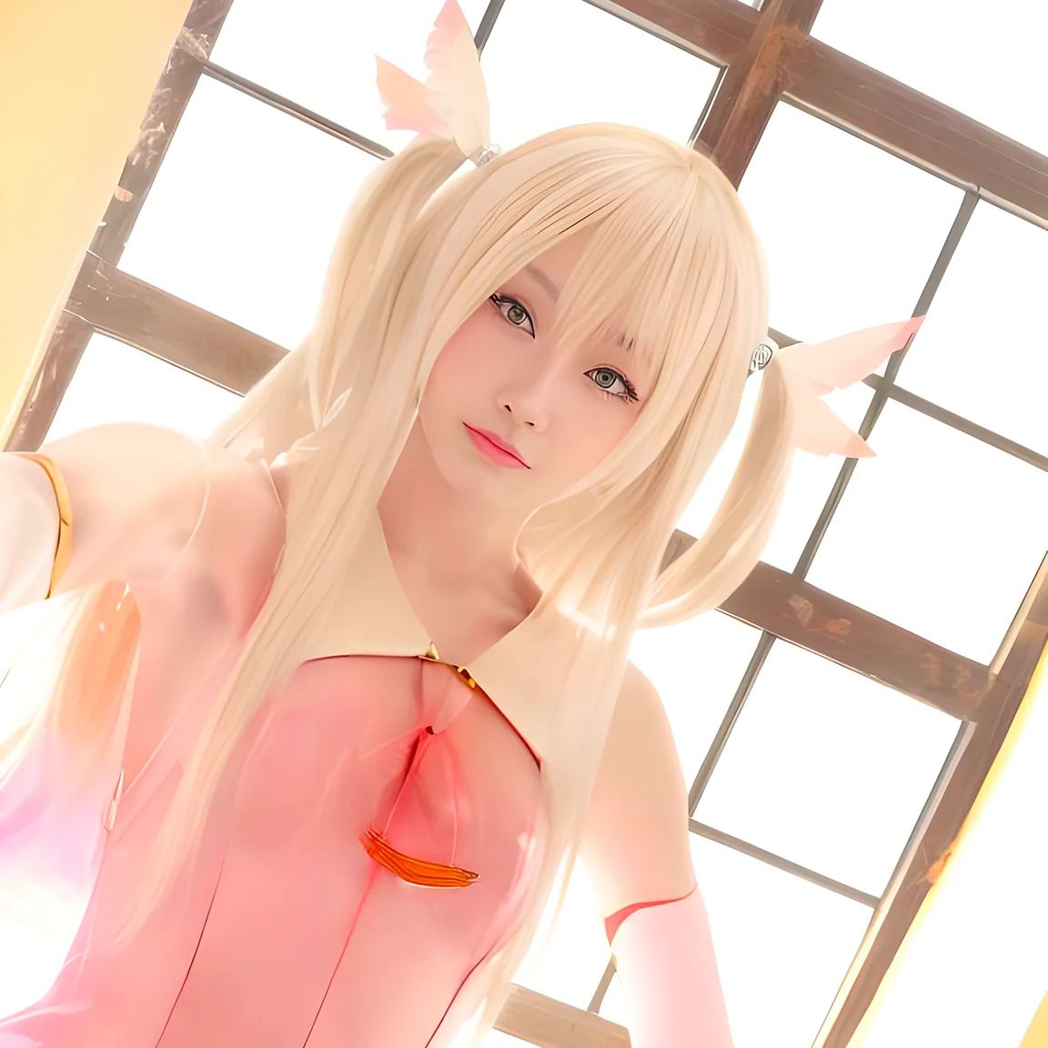 Anime Cosplay Long Hair - شعر مستعار طويل أشقر فاتح من