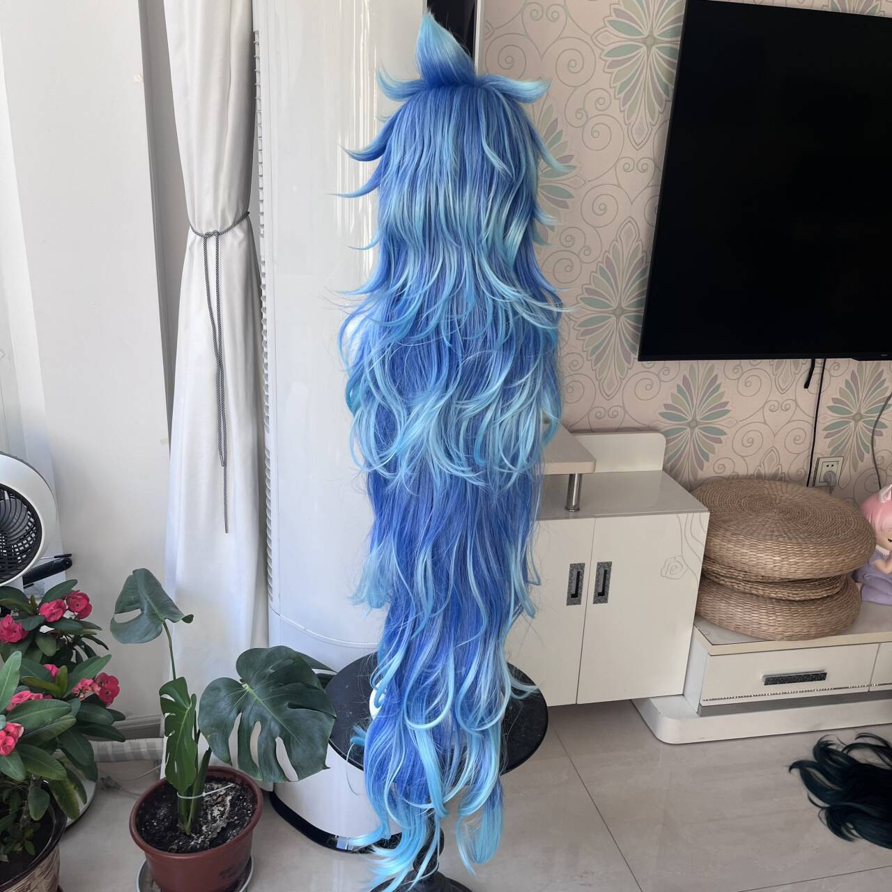 شعر مستعار أنيق بطول 110 سم، ش - مراجعة Anime Cosplay Long Hair وسعره