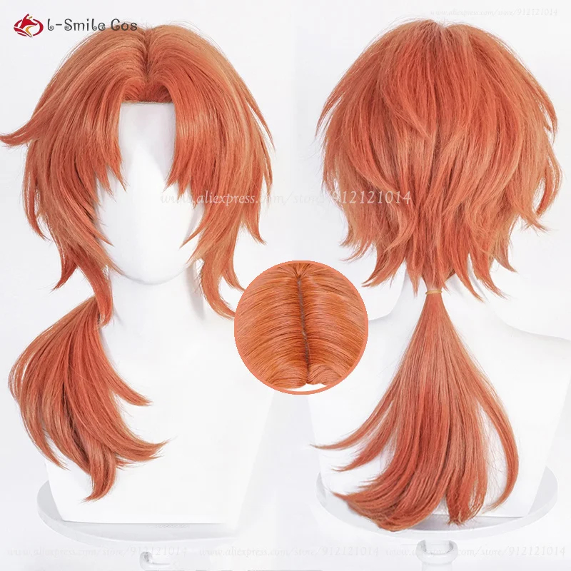 شعر مستعار طويل برتقالي داكن م - مراجعة Anime Cosplay Orange Hair وسعره