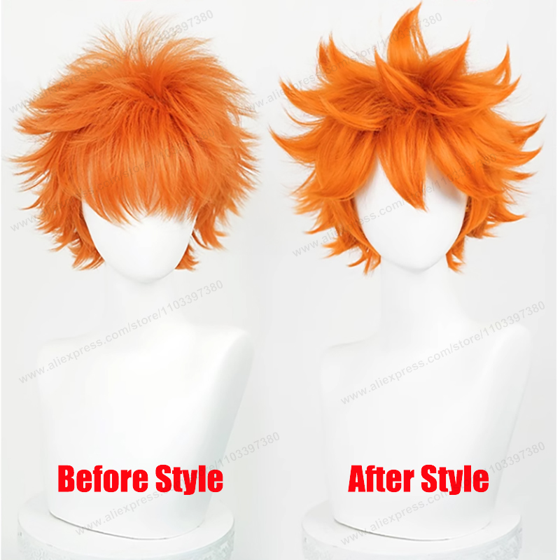 هيناتا شويو شعر مستعار تأثيري  - مراجعة Anime Cosplay Orange Hair وسعره