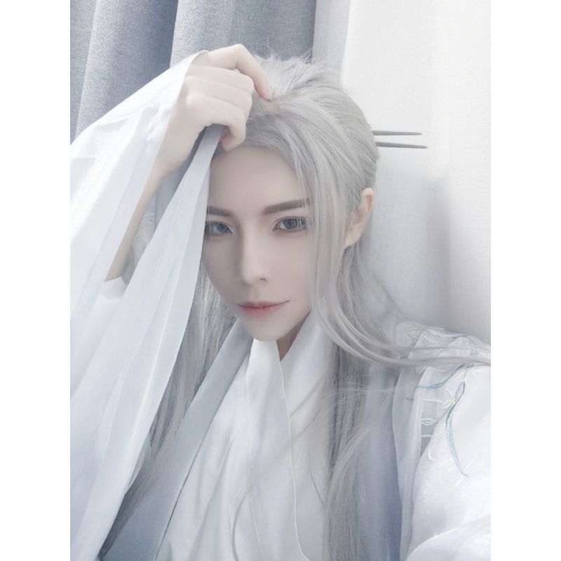 شعر مستعار طويل مستقيم للرجال  - مراجعة Anime Cosplay Long Hair وسعره