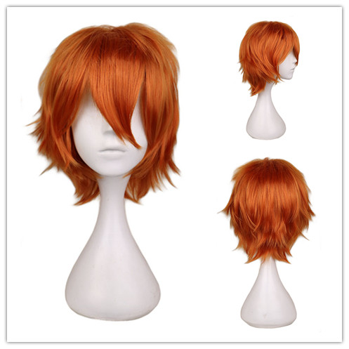 شعر مستعار برتقالي قصير للرجال - مراجعة Anime Cosplay Orange Hair وسعره