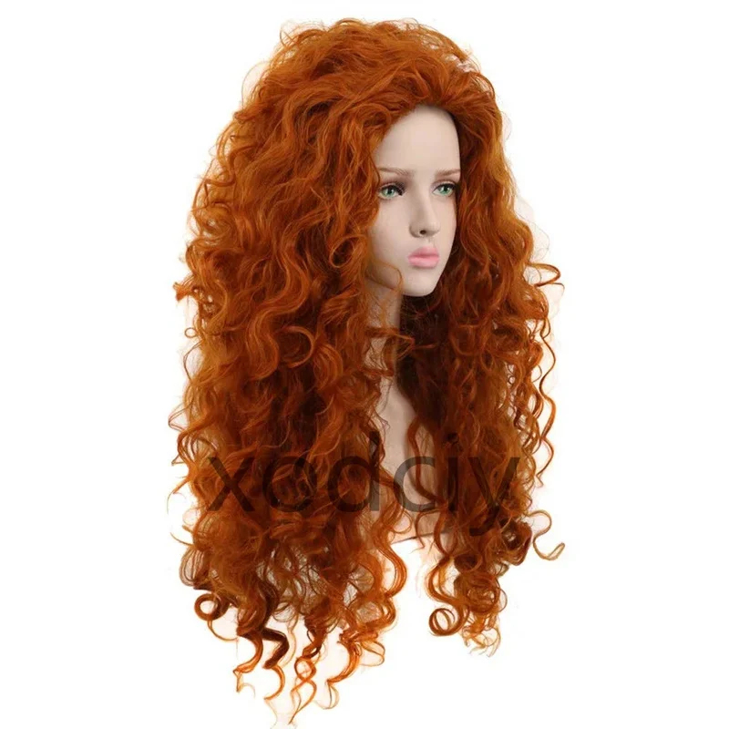 شعر مستعار صناعي طويل مجعد برت - مراجعة Anime Cosplay Orange Hair وسعره