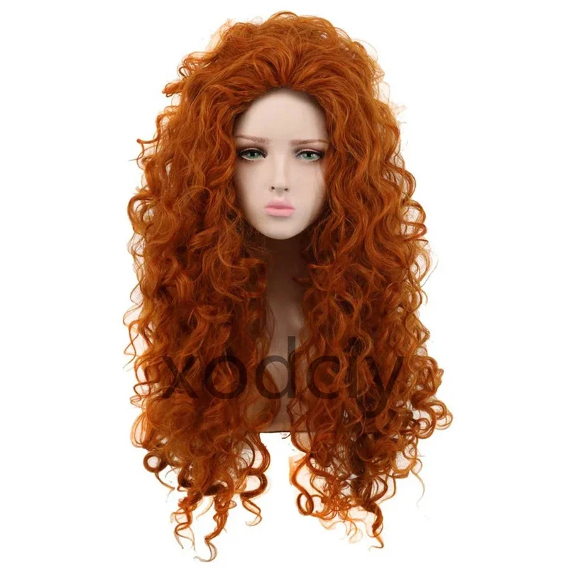 شعر مستعار صناعي طويل مجعد برت - مراجعة Anime Cosplay Orange Hair وسعره
