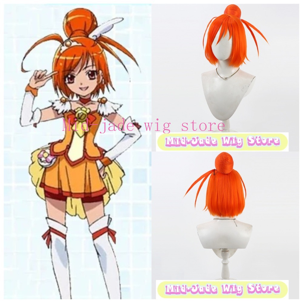 شعر مستعار سمايل بري كيور أكان - مراجعة Anime Cosplay Orange Hair وسعره